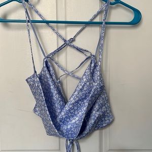 Satin Cowl Neck Crop Garage Size Small